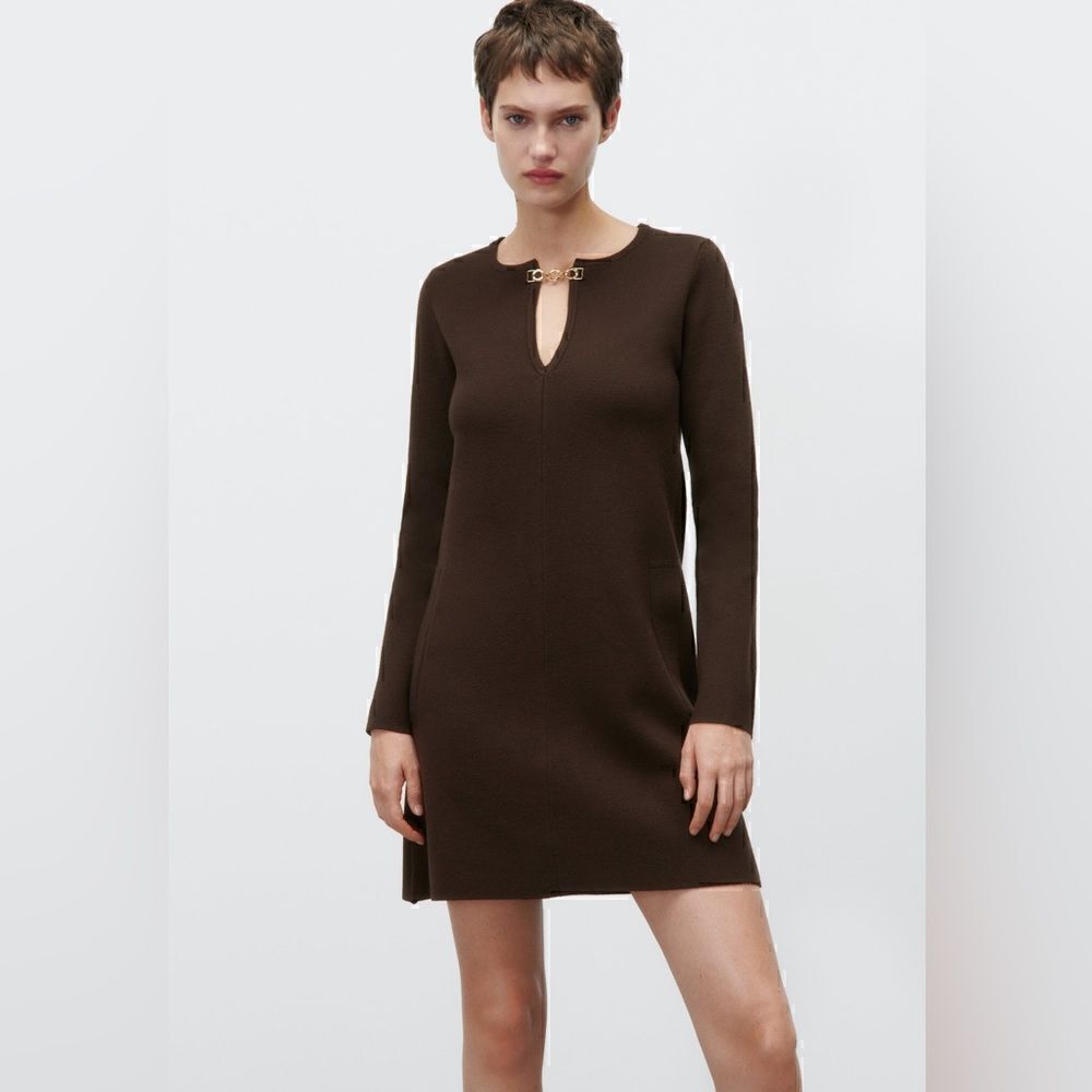 ZARA KNIT DRESS WITH CHAINS - Picture 3 of 9